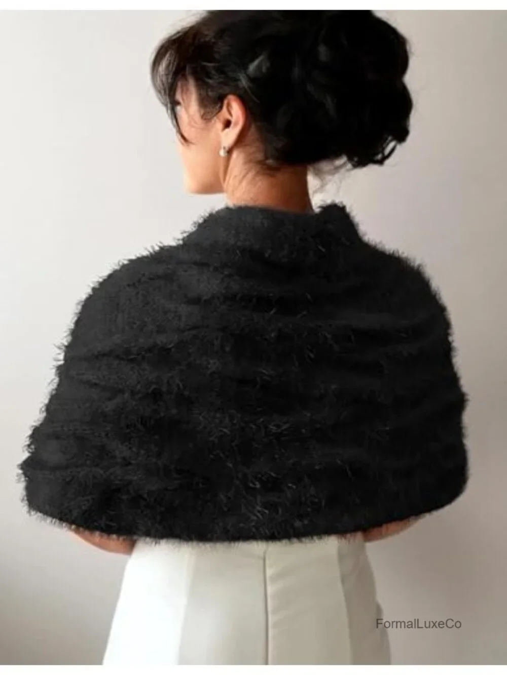 Knitted Shawl Wrap Winter Bridal Wedding Stole Shrug Cover Up Acrylic Nylon